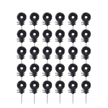 Electric Fencing Ring Insulators Electric Fence Insulators Self Tapping Nails Wood Post Temperature Resistant Screw-in Insulator for Farm(30PCS) - size: 30PCS
