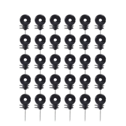 Electric Fencing Ring Insulators Electric Fence Insulators Self Tapping Nails Wood Post Temperature Resistant Screw-in Insulator for Farm(30PCS) - size: 30PCS
