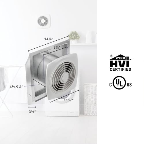 Broan-NuTone 509 Through-the-Wall Ventilation Fan White Cover, 200 CFM, 8.5 Sones, 8" - style: No Switch Dial