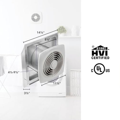 Broan-NuTone 509 Through-the-Wall Ventilation Fan White Cover, 200 CFM, 8.5 Sones, 8" - style: No Switch Dial