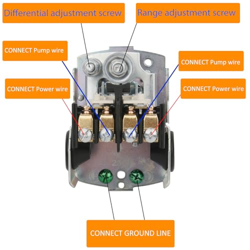 WHK Water Pressure Switch for Well Pump 30-50psi Auto Electrical Control Adjustable Differential 1/4 Female NPT UL Certified Grey