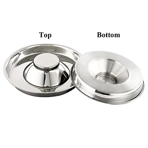 Stainless Steel Pet Bowl for Puppy and Cat, Dog Food and Water Feeding Bowl, Puppies and Kittens Weaning Bowls, Multiple Dogs and Cats Eat and Drink Together (2PC, S) - size: S - 4¼cups/34oz