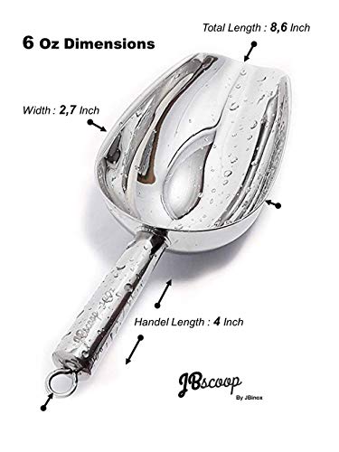 JBscoop Stainless Steel Ice Scoop, Small Metal Food Candy Scoop for Kitchen Bar Party Wedding - 6 Oz - size: 6 Oz