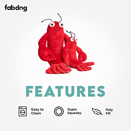 fabdog Floppies Plush Dog Toy - Cute & Durable Squeaky Dog Toys - Best Squeak Toy for Puppies and All Breeds | Ideal Pet Gift| Small Lobster - color: Lobster, size: Small