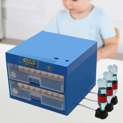 CNCEST Automatic Egg Incubator,Digital Poultry Hatcher Machine,LED Automatic Egg Turning & Temperature Control,32-210.2℉ General Purpose Incubator for Hatching Chicken Duck Quail Eggs (128 Egg) - size: 128 Egg