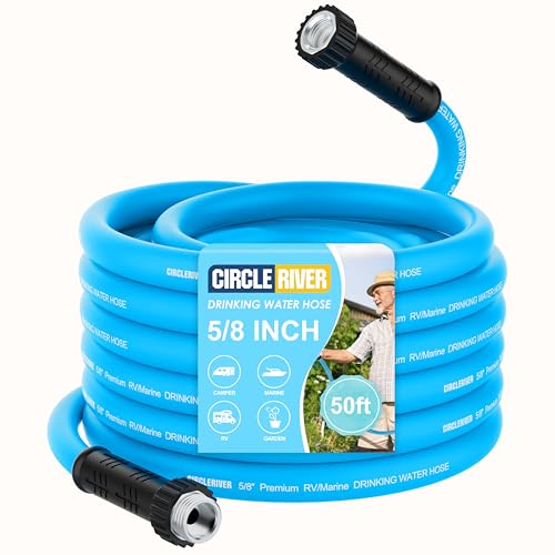 RV Water Hose 50FT, 5/8" Premium RV Drinking Water Hose for RV, Camping, Marine, Trailer and Truck, BPA Free, Anti-Kink and Leak-Free, Drinking Water Safe-Blue - color: Blue, size: 50FT