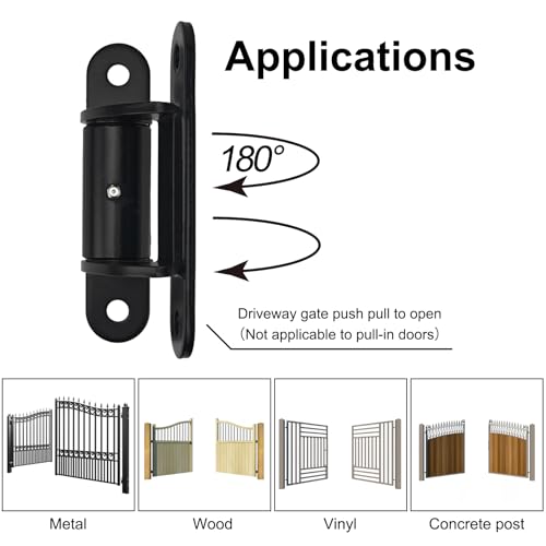 7" 2062P Heavy Duty Gate Hinges 1100lb Capacity - Bolt On/Weld On Carbon Steel Hinges for Driveway Gates, Fence & Barn Doors - Ball Bearing Design, Rust-Black Resistant Finish （2pcs）
