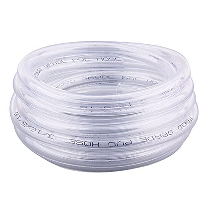 DERNORD PVC Tubing 3/16"ID X 5/16"OD Flexible Clear Vinyl Hose 10 Feet for Food Grade - size: 10 Feet, style: 3/16"ID X 5/16"OD