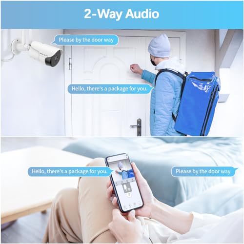 WEILAILIFE 【 90ft Super Night Vision & Dual Antenna Enhanced】 2-Way Audio Outdoor Wireless Security Camera System, WiFi Video Surveillance, Home Security Cameras
