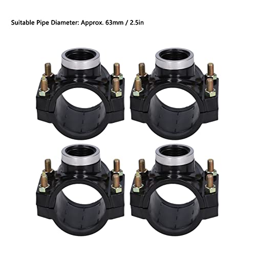 Water Systems Drain Saddle Valve, 4 Sets Water Drain Saddle Plastic Pipe Additional Quick Connector Tee Kit G1 Female Thread