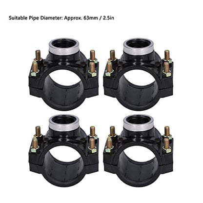 Water Systems Drain Saddle Valve, 4 Sets Water Drain Saddle Plastic Pipe Additional Quick Connector Tee Kit G1 Female Thread