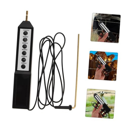 jojofuny Fence Voltage Tester USB Digital Volt for Farming Ranch Electric Fence Equipment