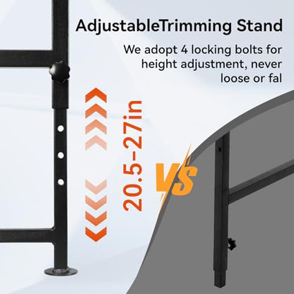 Goat Milking Stand for Trimming Hooves, 47x23" Heavy Duty Metal Sheep Stand & Livestock Shearing Platform with Headpiece, Rust-Resistant Farm Equipment for Washing, Grooming & Milking