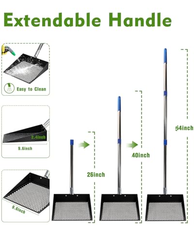 Large Chicken Poop Scooper, Chicken Coop Accessories,Metal Litter Scooper For Chicken,Chicken Coop Cleaning Tools,Heavy Duty Poop Shovel For Chicken Coop Accessories,Chicken Coop Must Haves (Black)