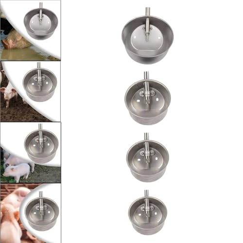 Pig Water Nipple 2Pcs Automatic Pig Waterer Drinker Water Dispenser Drinking Bowl Animal Waterer Bowl Stainless Steel for Animals Pig Livestock(Large) - color: Large