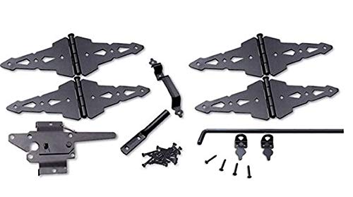 Wood Fence Hardware - Double Gate Kit (Wood Gate Hinges, Latch and Drop Rod)