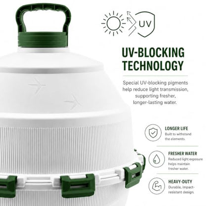 Hatching Time Automatic Poultry Drinker 6 Gallon 22.7 L – Gravity-Fed Chicken Waterer for Coop – UV-Stabilized Plastic Chicken Water Feeder – Easy-Clean, Top-Fill Water Dispenser for Chickens & Ducks