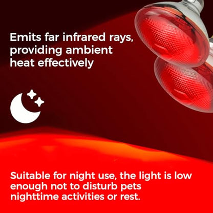 Infrared Heat Lamp for Chickens, 250 Watts Red Heat Lamp Bulb, Heat Light Bulb for Brooder Coop, Food Service, Chicks, Pet, Reptile, 2 Pack - size: 2 Count (Pack of 1)
