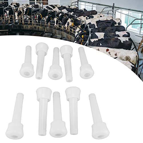 10-Pack Cow Milking Machine Liners, Food Grade Silicone Teat Cup Replacement Parts, Universal Fit, Gentle Suction for Cattle