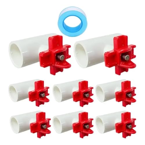20pcs Chicken Water Cups for Poultry Automatic Poultry Water Feeding Cups Good Sealing Tee Fittings Poultry Waterer for Chickens Ducks