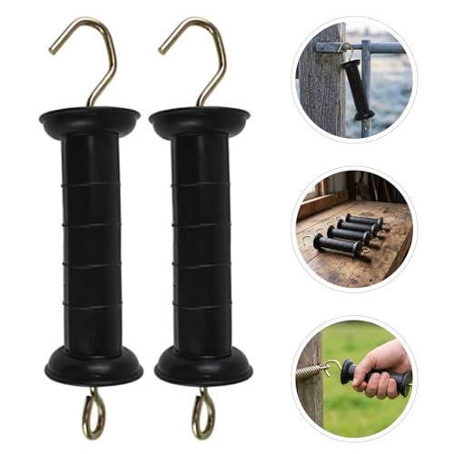 4pcs Plastic Electric Fence Insulator Handles for Garden and Agricultural Fields, Easy Installation Gate Accessories with Spring Wire Design, Sturdy Pp and Iron Material for Fence