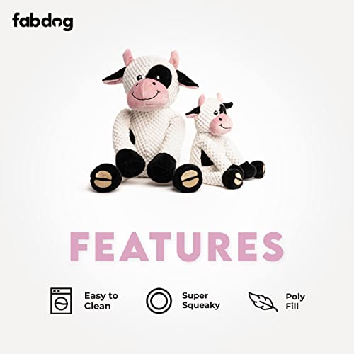 fabdog Floppies Plush Dog Toy - Cute & Durable Squeaky Dog Toys - Best Squeak Toy for Puppies and All Breeds | Ideal Pet Gift| Large Cow - color: Cow, size: Large