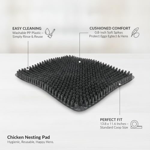 Chicken Nesting Pad, Washable PP Plastic Liner for Coop Nesting Boxes, Cushioned Mat for Hens, 13.8 x 11.6 Inches (1 PC)