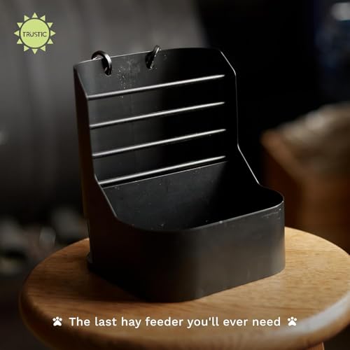 Hay and Food Feeder for Rabbit, Guinea Pig, Bunny, Chinchilla, Heavy Duty Metal Bin 5.5 x 5.5 x 7 inch (Pack of 1) - size: Pack of 1
