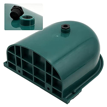 MINYULUA Automatic Waterer Bowl Large Horse Waterer with Float Valve | Automatic Water Feeder Dispenser Bowl, with Drain Plug, Plastic Material, Widely Used, Easy to Clean, Easy to Install, Green - color: dark green