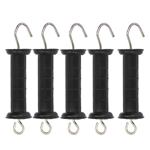5Pcs Electric Fence Gate Handles, Insulated Fence Plastic Gate Handle with Metal Hook Spring Tension Gate Handle for Farm Pasture