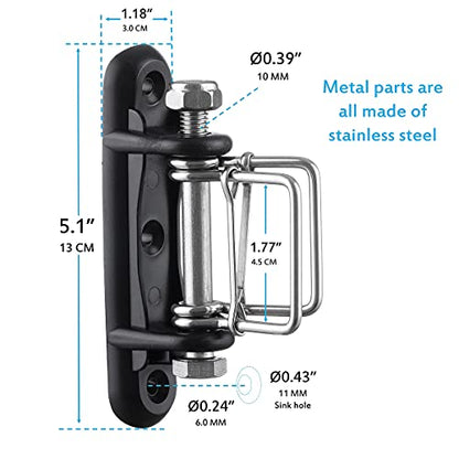 QMARK 4 Pack Electric Fence Corner Insulator, End Insulator with Buckles for Polytape, Wood Post Tape Connectors with 2 Buckles