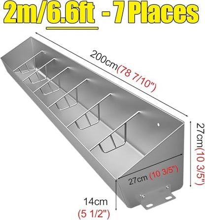 Heavy Duty Pig Feeder Trough/Livestock Feeding & Watering Troughs, Interior Outside Pot Belly Pig Water Trough 4' 5 6 Feet Long, for Pasture Sheds Pen Weatherproof(2.0m/6.6ft 7bit) - size: 2.0m/6.6ft 7bit