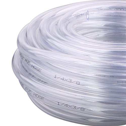 Clear Vinyl PVC Tubing 1/4" ID X 3/8" OD Plastic Flexible Food Grade Hose 50 Feet - size: 1/4" 3/8", style: 50 Feet