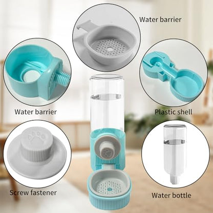 18OZ Rabbit Water Bottle, Pet Water Bottle for Cage Crate,Hanging Automatic Water Dispenser for Cage,Ferret Bunny Guinea Pig Water Bowl,Suitable for Small Animal (Blue, 18OZ) - color: Blue