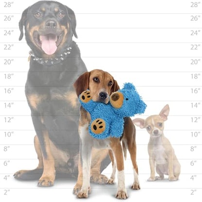 MIGHTY® 2 Pack Microfiber Medium Bear Dog Toys | Ultra Durable Plush Toy with Multiple Layers & Reinforced Seams , Washable and Floats , Mighty® Construction - color: 2PK Blue Bear