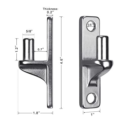 Insaga 304 Stainless Steel Gate Hinges 2 Pcs, Heavy Duty Wall Mount Hinges with 5/8" Pin, One-Piece Casting Farm & Chain Link Fence Gate Hardware - color: Silver-SS-Pin-2Pcs