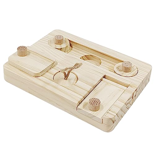 Small Pet Foraging Toy for Pigs Wooden Feeder Feeding Toy Small Animal Training Treats Feeder