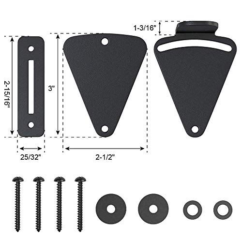 WINSOON Barn Door Lock Hardware Black Steel Sliding Privacy Latch for Closet Shed Pocket Doors Wood Gates - Black - color: Black