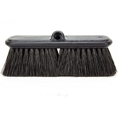 SPARTA Flo-Thru Heavy-Duty Deck Scrub Brush Nylon Bristled, Boat and Floor Scrub Broom with Protective Bumper for Floors and Large Equipment, Plastic, 9.5 Inches, Black - color: Black