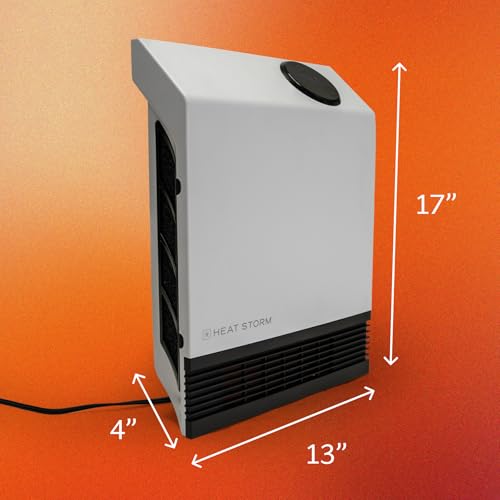 Heat Storm Deluxe Space 1000 Watt Infrared Wall Mount Electric Heater, White - color: White