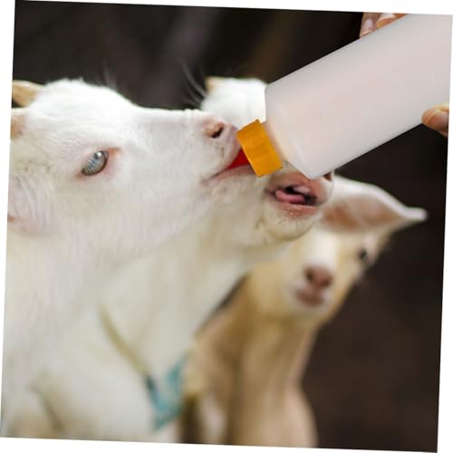 Sosoport 2sets Multi-Purpose Goat Milk Bottle Feeder for Cows Sheep Goats Farm Animals Can Nipple Nursing Bottle