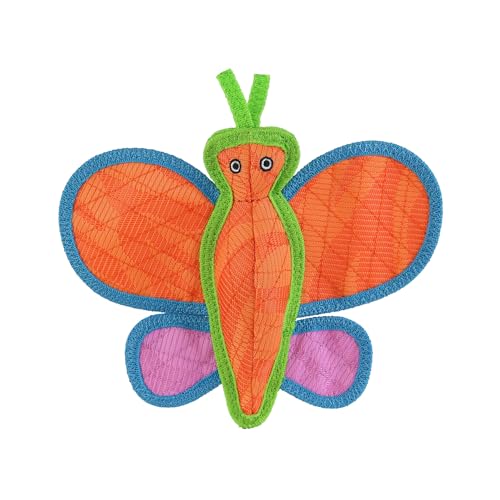 Tuffy® - DuraForce® : Butterfly Dog Toy: Ultra Durable Plush Toy with Multiple Layers & Reinforced Seams, Washable and Floats, DuraForce® Construction - color: Multi-color Butterfly