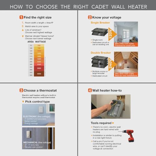 Cadet RBF 1000W 120V Electric Fan-Forced Bathroom Heater Assembly - 1 Each