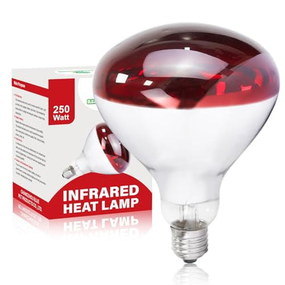 250W Infrared Heat Lamp for Chicken, Red Heat Light Bulb R125 1 Pack, Heat Lamp Bulb for Chick Croop, Reptiles, Pets, Food - size: 1PCS