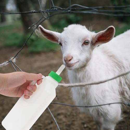 Totority Goat Bottle Nipples 6 Pack Sheep Feeder Nipple Replacements for Lambs Calves and Newborn Livestock Silicone Nursing Bottle Teats with Milk Flow Valve for Barn Feeding
