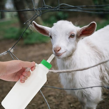 Totority Goat Bottle Nipples 6 Pack Sheep Feeder Nipple Replacements for Lambs Calves and Newborn Livestock Silicone Nursing Bottle Teats with Milk Flow Valve for Barn Feeding