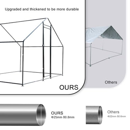 6.6'L x 9.8'W x 6.6'H Large Metal Chicken Coop Outdoor,Walk-in Chicken Run, Poultry Cage Chicken Pen House, Rabbits Habitat Cage with Waterproof and Anti-Ultraviolet Cover - size: 79.2"L x 117.6"W x 79.2"H