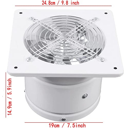 Nalle 8 inch Exhaust Fan Through Wall Extractor Exhaust Ventilation Fan 110V Exhaust Smoke Fan Ventilation for Kitchen, Bathroom,laundry room,Toilets, Garage, Shopping Mall and Office (500 CFM/White) - size: 8 Inch / 500 CFM / White
