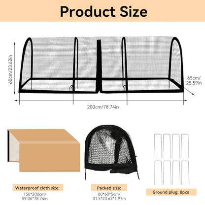 Metal Chicken Tunnel with Waterproof Cover 6.56FT × 2.13FT × 1.97FT Portable Chicken Run for Outerdoor Backyard Farm Zipper Door Walk-in Arch Poultry Cage for Chickens Ducks Quails