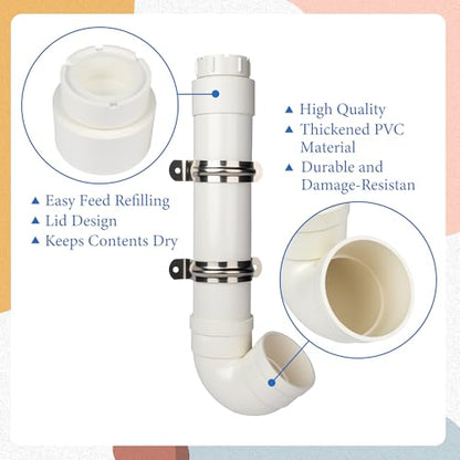 Homar 1pces PVC Chicken Feeder-No Waste PVC Pipe Chicken Feeder,Installation and Refilling are Both Very Simple, Making Feeding Time Easy and Enjoyable Size 19.3“ L x 6.7” W x 3.8" ID - size: 1pc